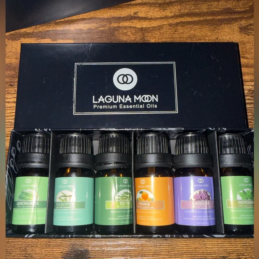 Flame Stimulation Diffuser USB (Black) & Laguna Moon essential oil set